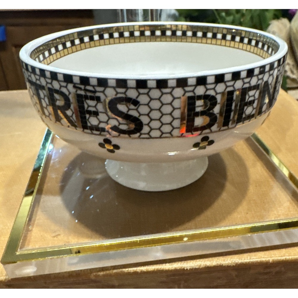 ANTHROPOLOGIE BISTRO TILE NUT BOWL SNACK CANDY DISH FRENCH TRE BIEN